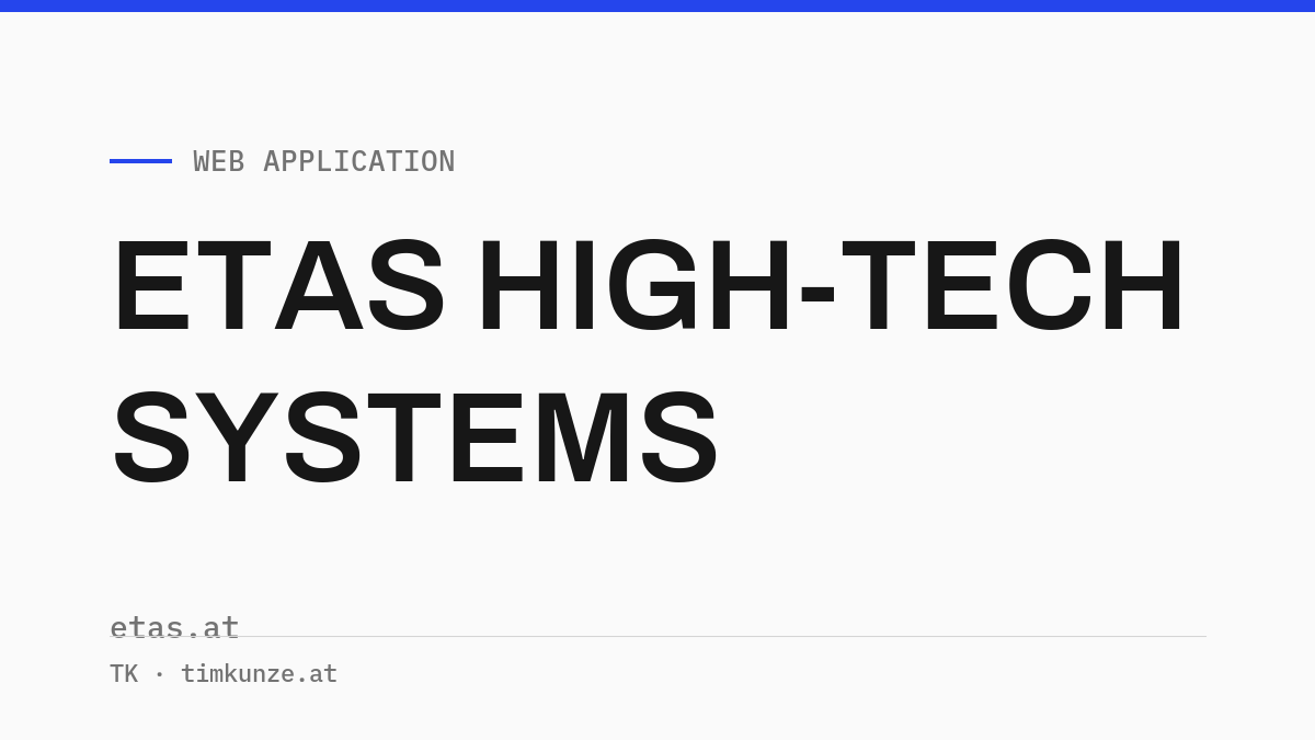 ETAS High-Tech Systems